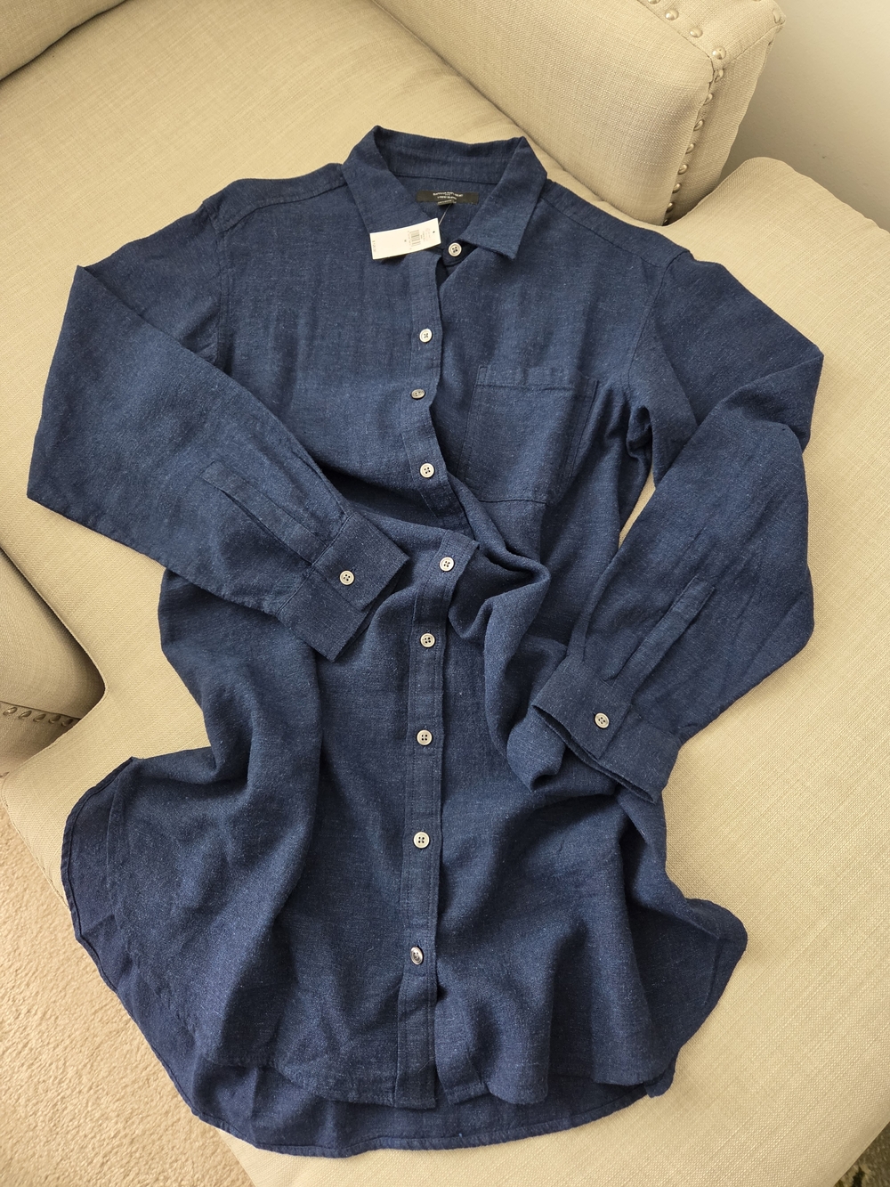 Banana Republic Deep Indigo Linen-Blend Shirt